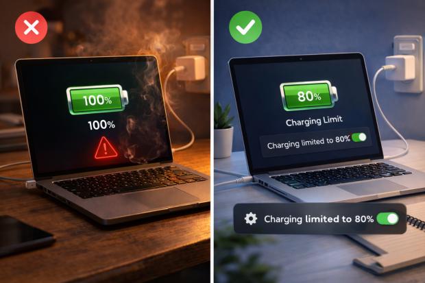 Laptop pil koruma modu ve şarj limiti ayarlar