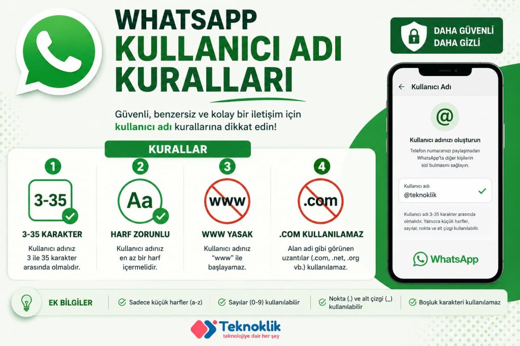 Whatsapp kullanıcı adı kuralları